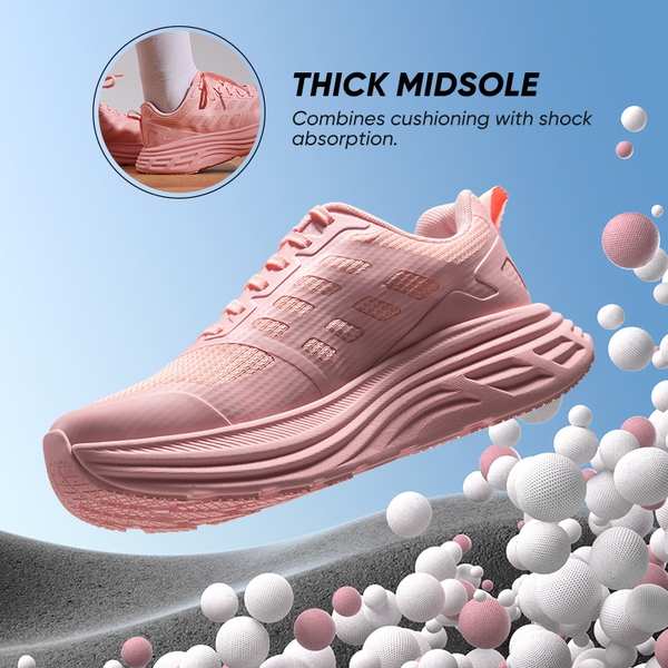 [ActiveFloat] Women's Breathable Lifestyle Walking Sneakers - PINK - 1
